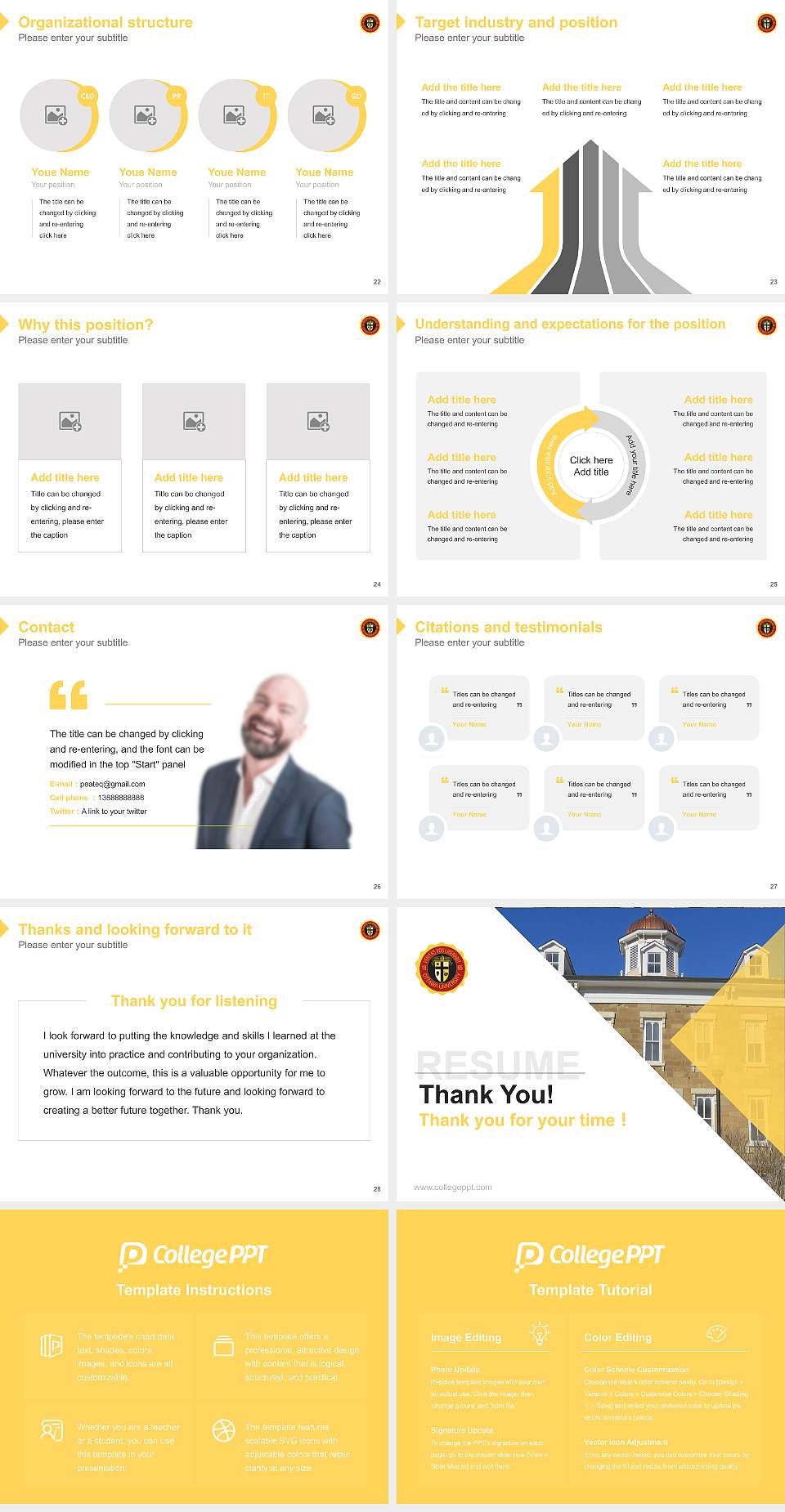 Ottawa University-Kansas City Resume PPT Template4:3 ratio PPT effect preview image4