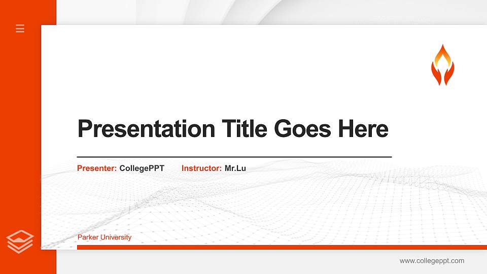 Parker University Thesis Proposal/Graduation Defense PPT Template16:9 ratio PPT effect preview image