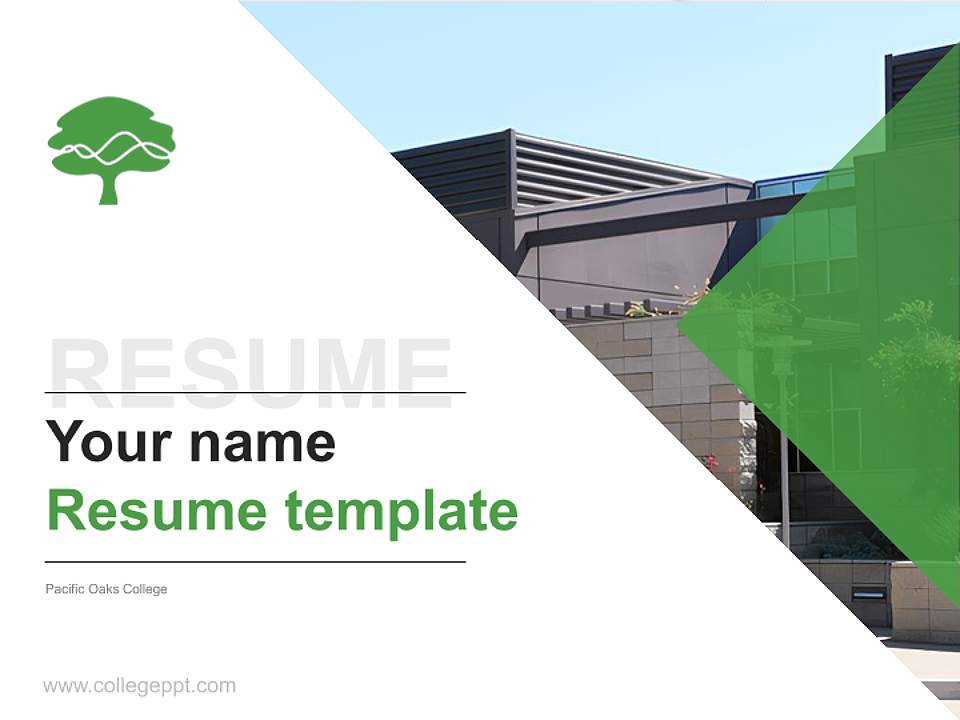Pacific Oaks College Resume PPT Template4:3 ratio PPT effect preview image5