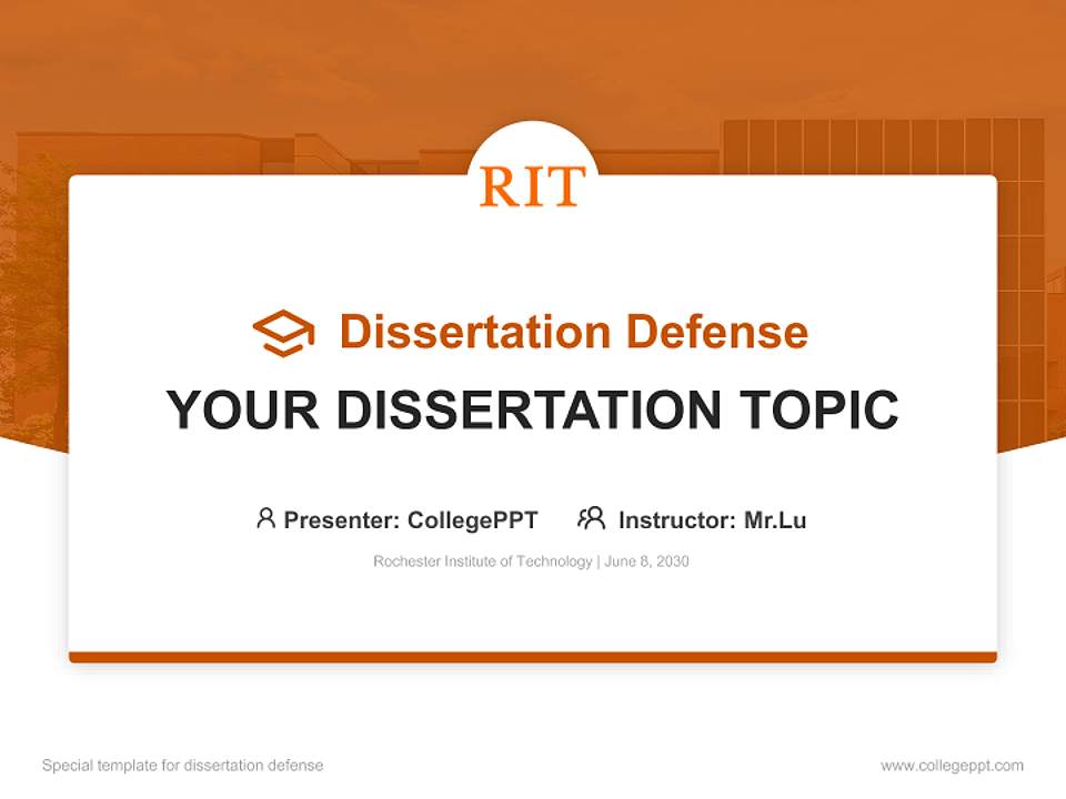 Rochester Institute of Technology Graduation Thesis Defense PPT Template4:3 ratio PPT effect preview image7