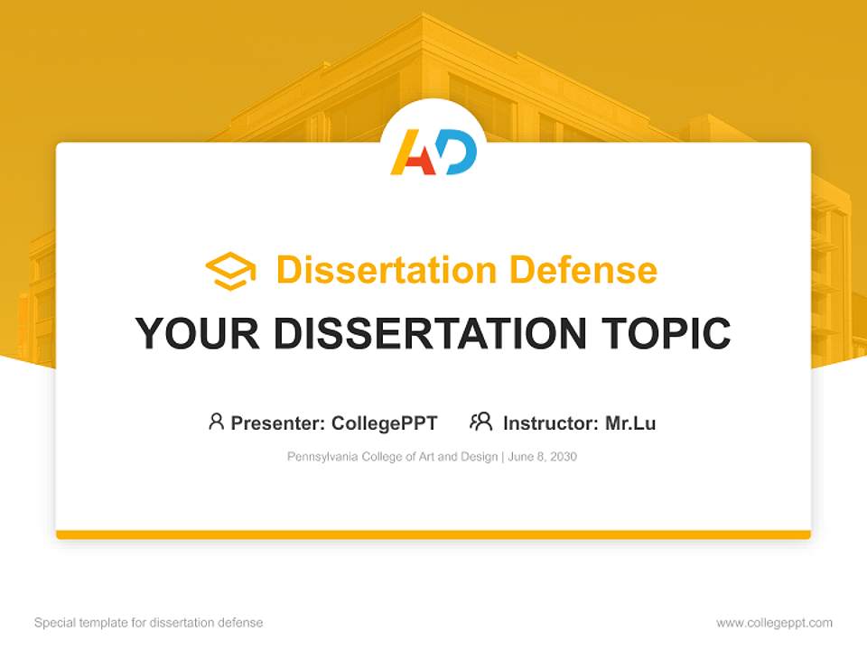 Pennsylvania College of Art and Design Graduation Thesis Defense PPT Template4:3 ratio PPT effect preview image7