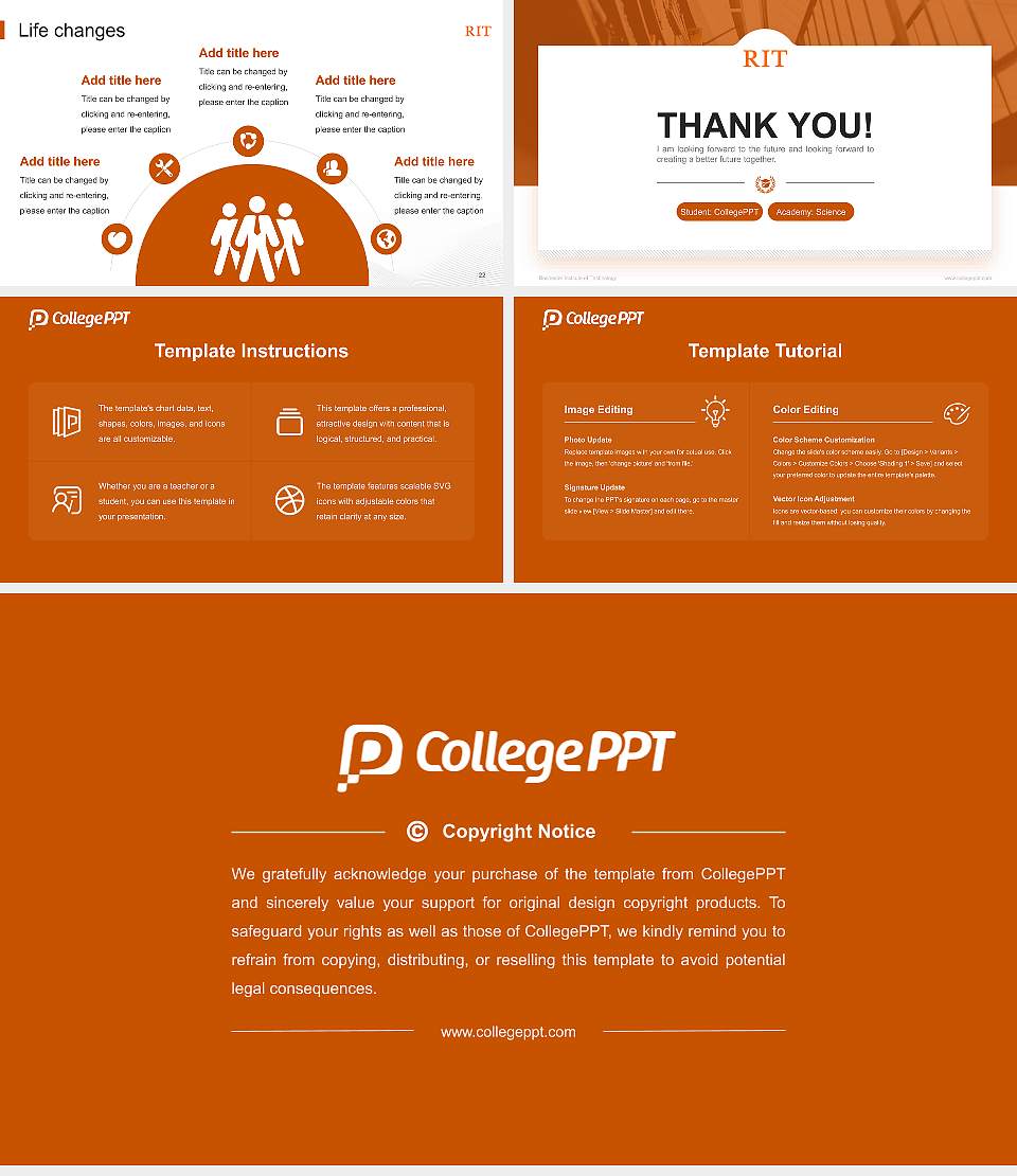 Rochester Institute of Technology National Scholarship Defense PPT Template16:9 ratio PPT effect preview image4