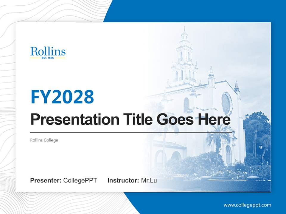 Rollins College Academic Presentation/Research Findings Report PPT Template4:3 ratio PPT effect preview image5