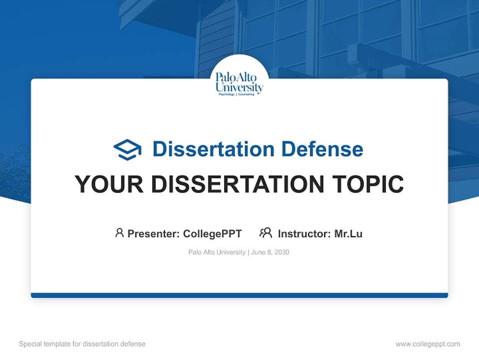 Palo Alto University Graduation Thesis Defense PPT Template4:3 ratio PPT effect preview image7
