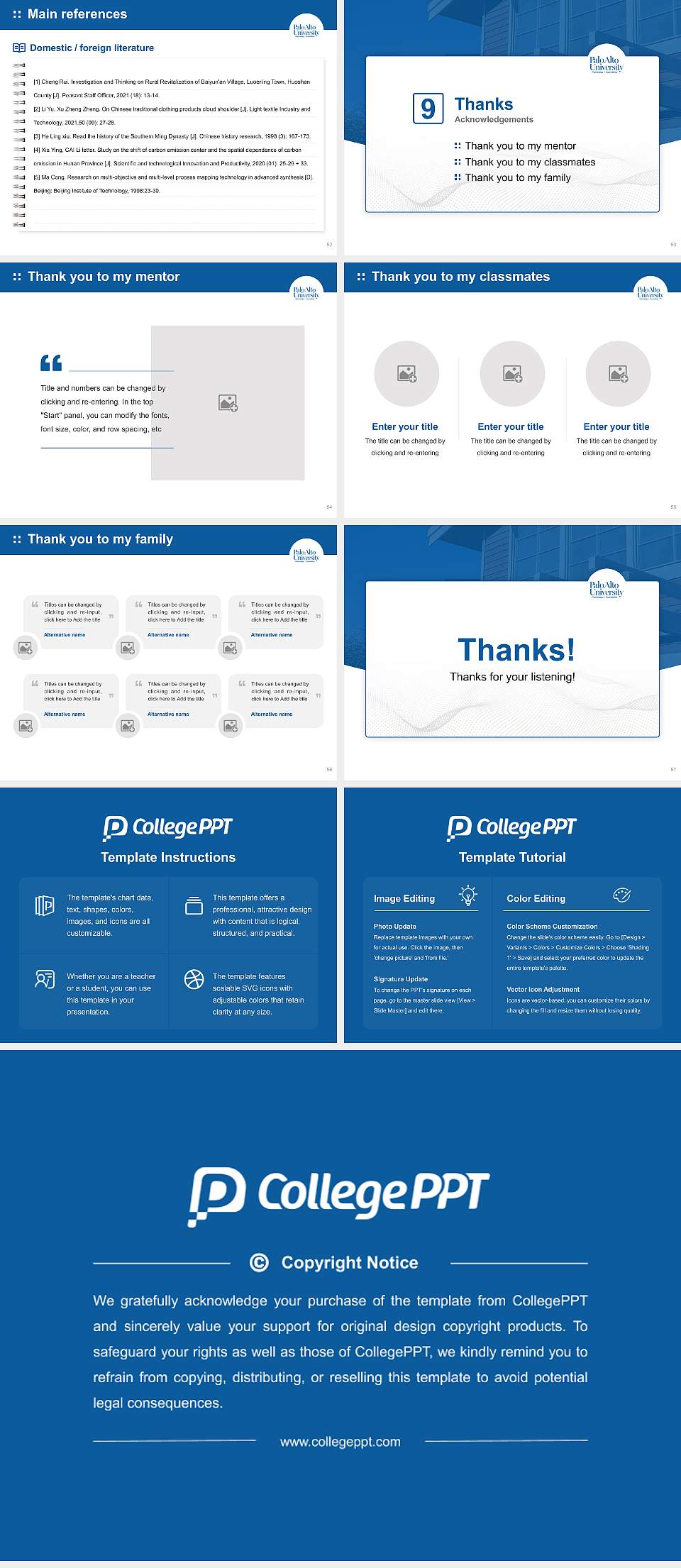 Palo Alto University Graduation Thesis Defense PPT Template4:3 ratio PPT effect preview image7