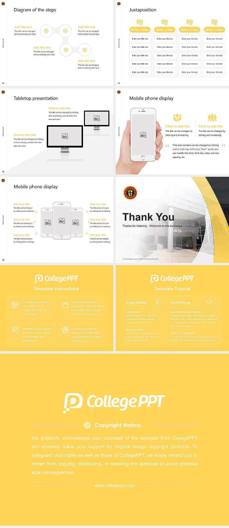 Ottawa University-Milwaukee Competition/Entrepreneurship Contest PPT Template4:3 ratio PPT effect preview image9