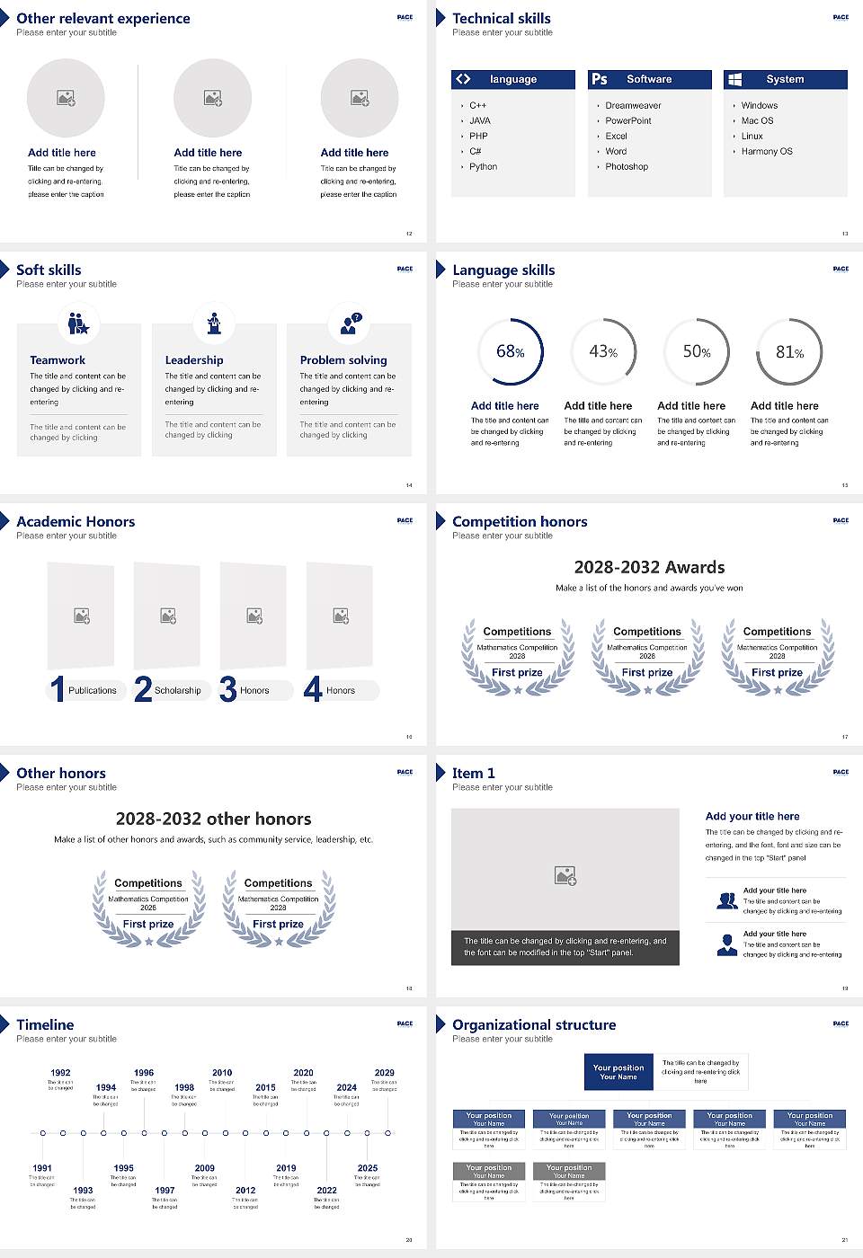 Pace University Resume PPT Template16:9 ratio PPT effect preview image3