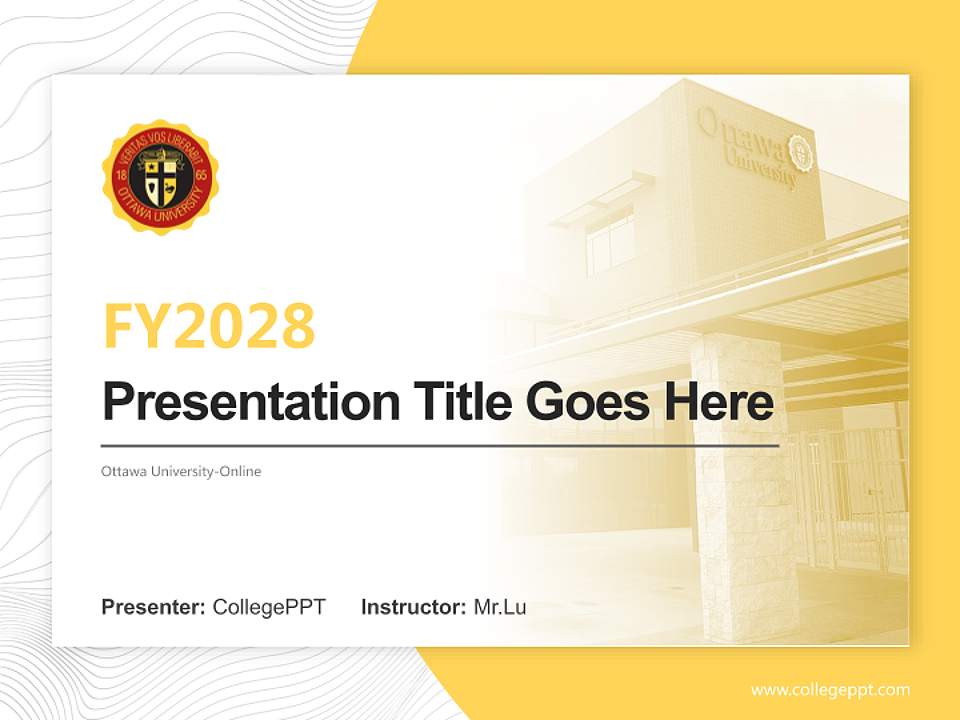 Ottawa University-Online Academic Presentation/Research Findings Report PPT Template4:3 ratio PPT effect preview image5