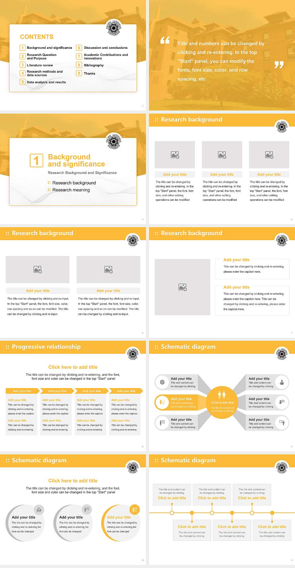 Pacific Lutheran University Graduation Thesis Defense PPT Template4:3 ratio PPT effect preview image2