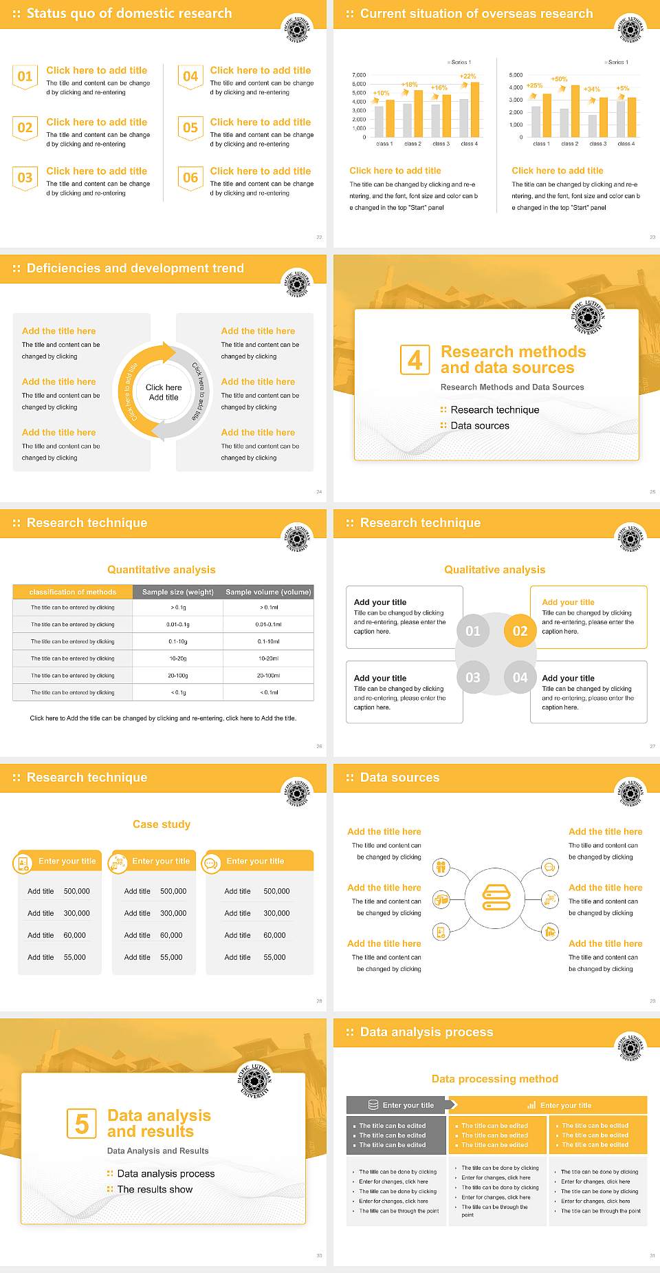 Pacific Lutheran University Graduation Thesis Defense PPT Template4:3 ratio PPT effect preview image4