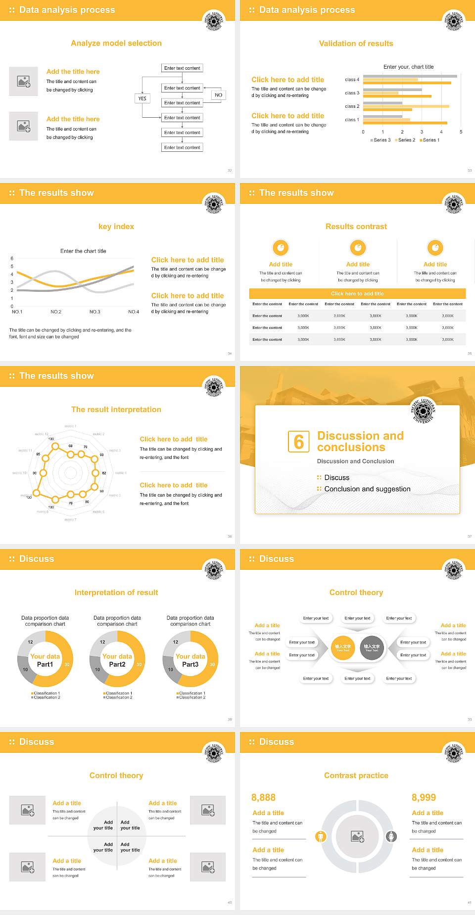 Pacific Lutheran University Graduation Thesis Defense PPT Template4:3 ratio PPT effect preview image5