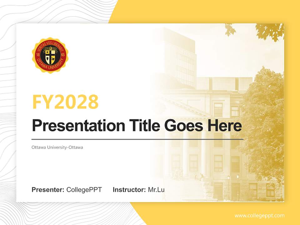 Ottawa University-Ottawa Academic Presentation/Research Findings Report PPT Template4:3 ratio PPT effect preview image5