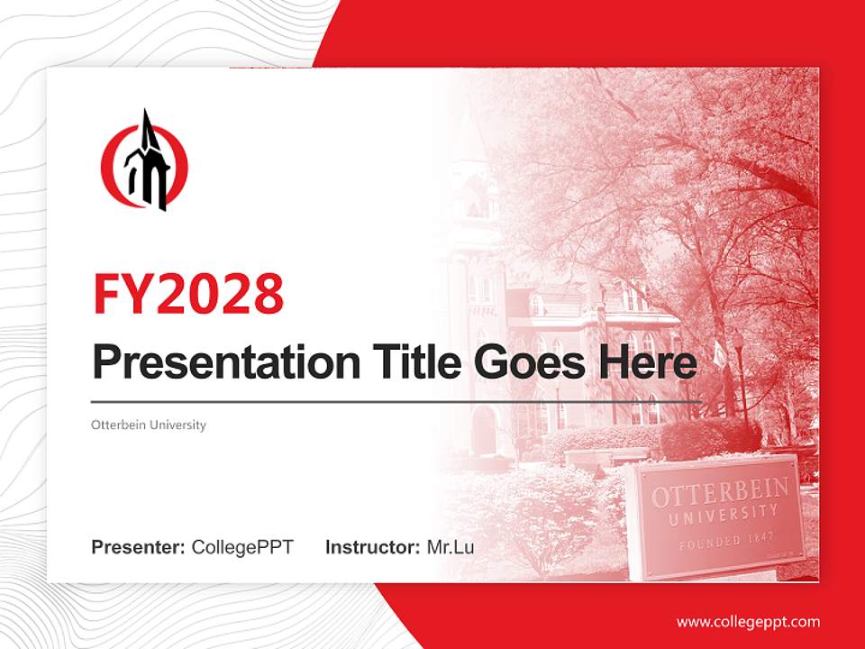 Otterbein University Academic Presentation/Research Findings Report PPT Template4:3 ratio PPT effect preview image5