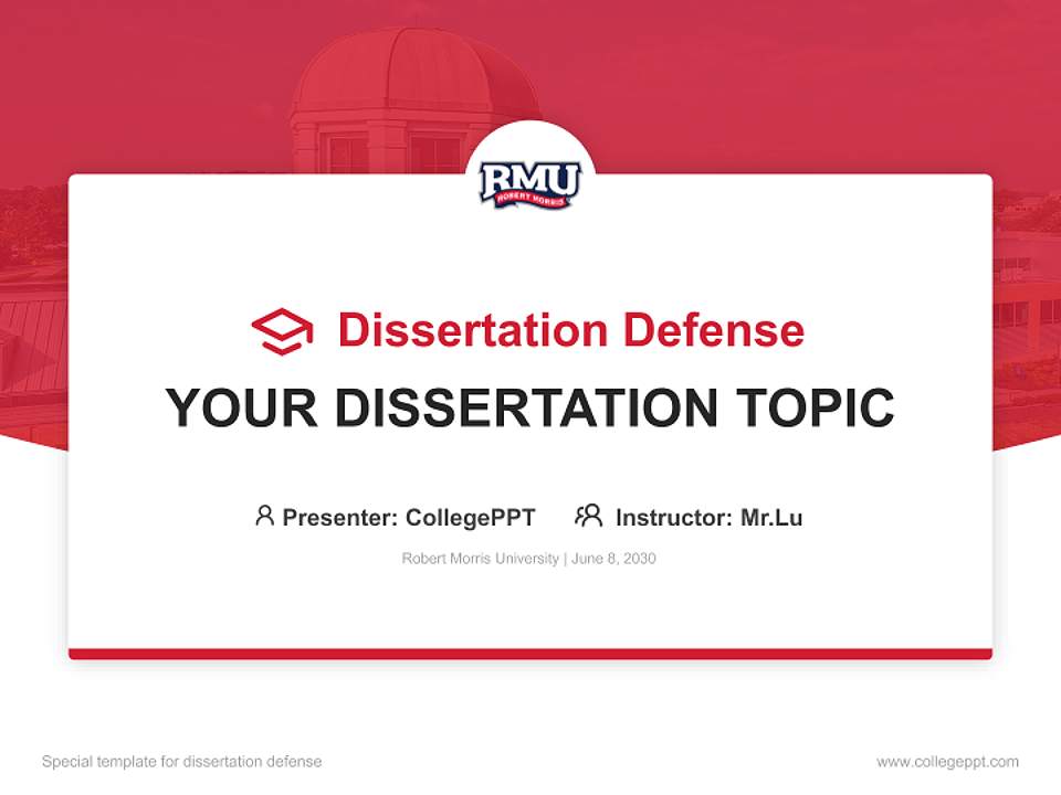 Robert Morris University Graduation Thesis Defense PPT Template4:3 ratio PPT effect preview image7