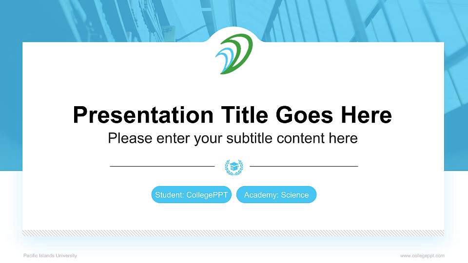 Pacific Islands University National Scholarship Defense PPT Template16:9 ratio PPT effect preview image