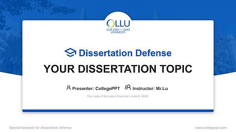 Our Lady of the Lake University Graduation Thesis Defense PPT Template