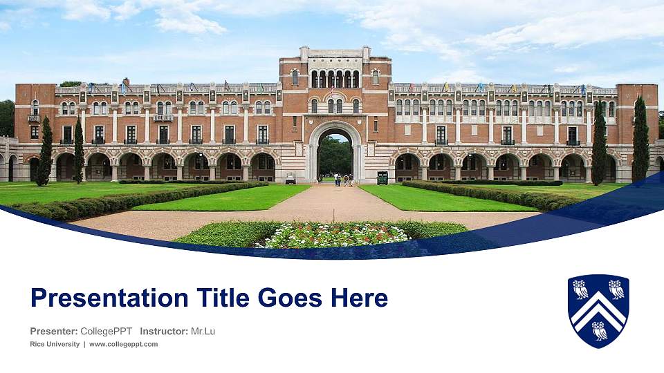 Rice University Course/Courseware Creation PPT Template16:9 ratio PPT effect preview image