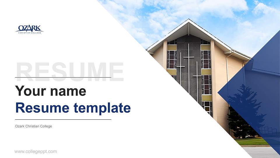 Ozark Christian College Resume PPT Template16:9 ratio PPT effect preview image