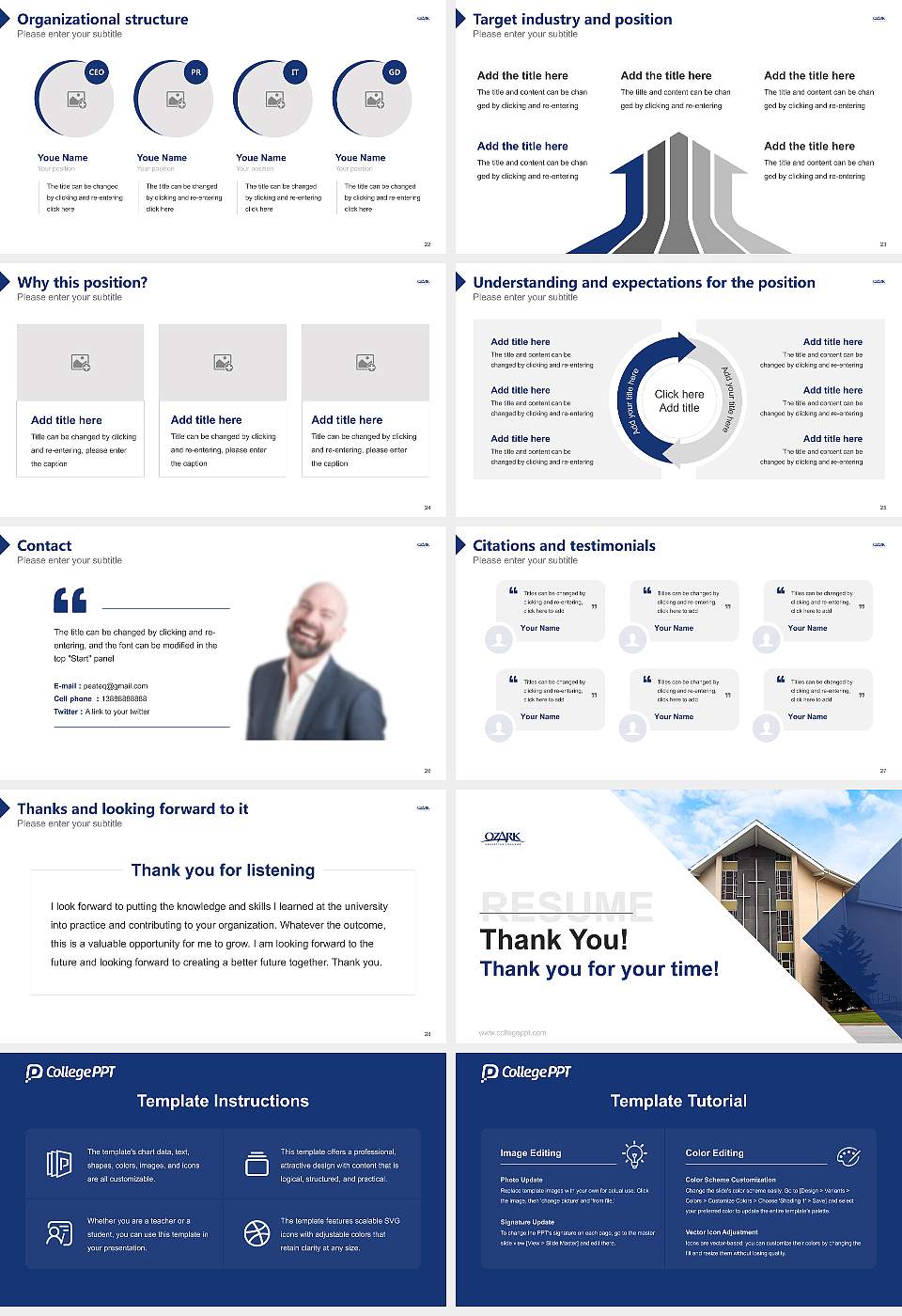 Ozark Christian College Resume PPT Template16:9 ratio PPT effect preview image4