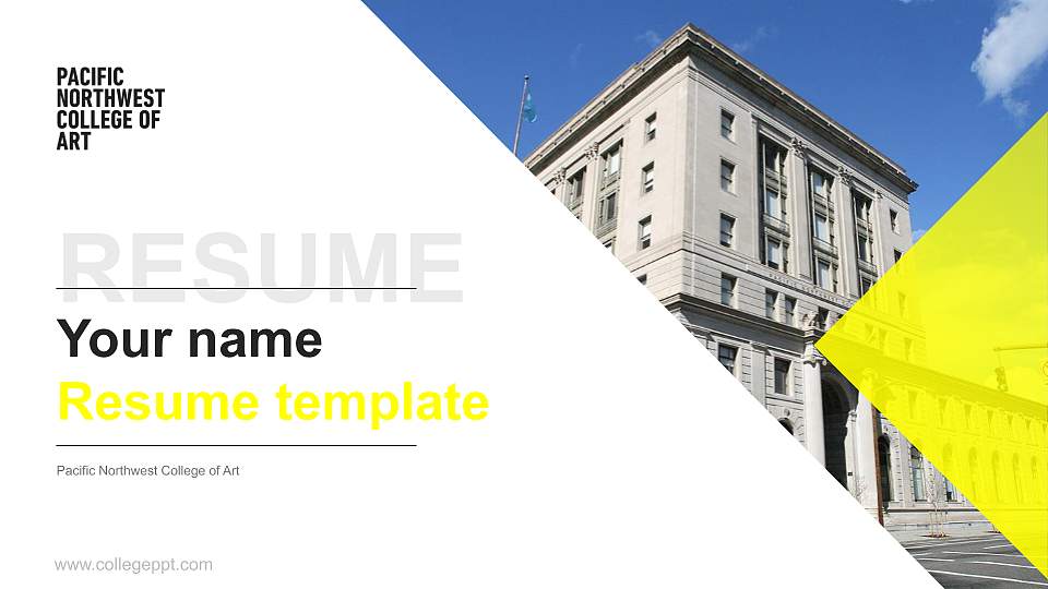 Pacific Northwest College of Art Resume PPT Template16:9 ratio PPT effect preview image