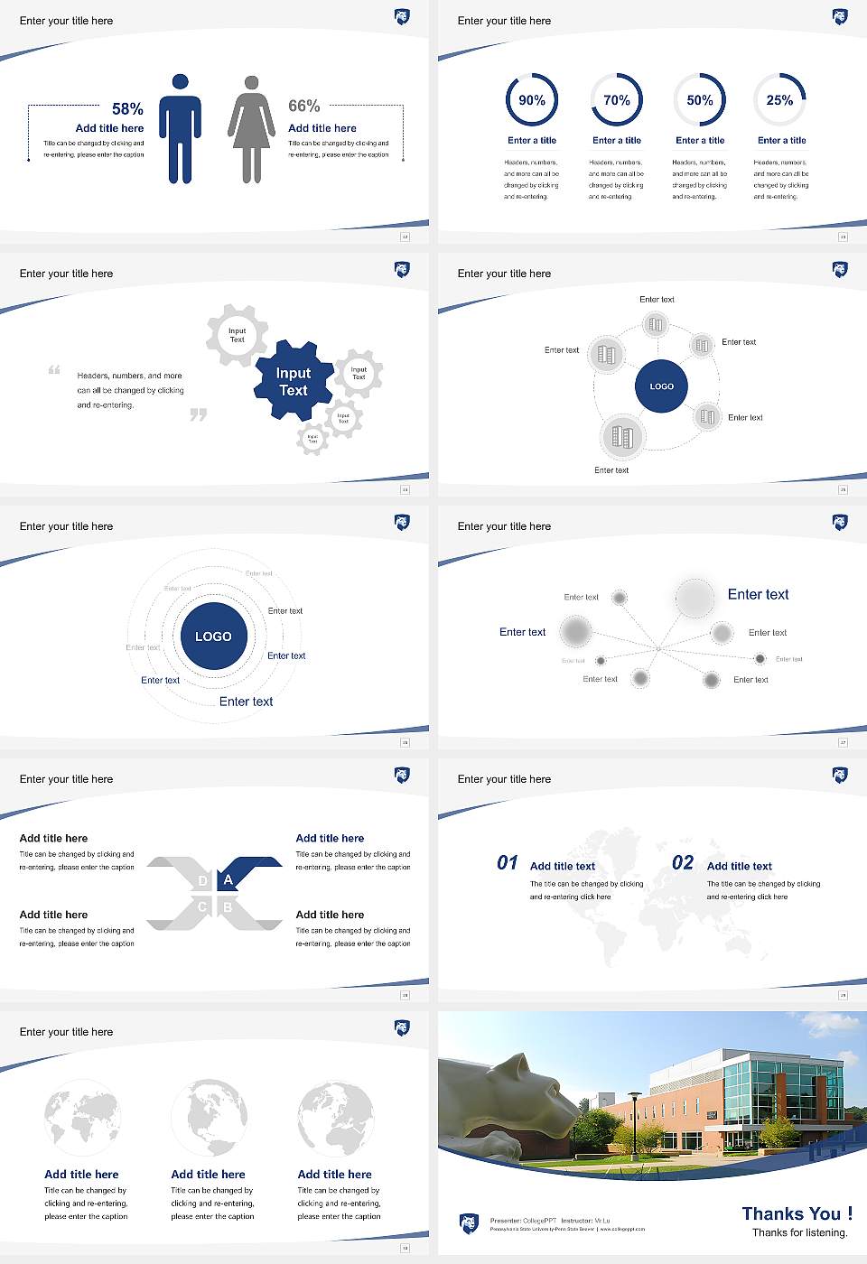 Pennsylvania State University-Penn State Beaver Course/Courseware Creation PPT Template16:9 ratio PPT effect preview image4