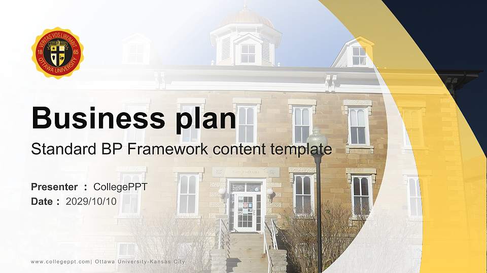 Ottawa University-Kansas City Competition/Entrepreneurship Contest PPT Template16:9 ratio PPT effect preview image