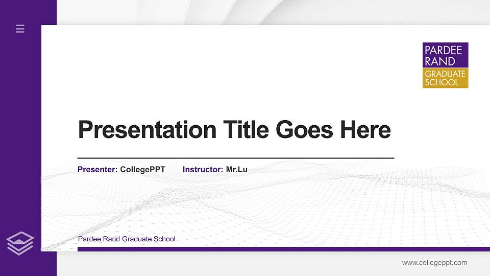 Pardee Rand Graduate School Thesis Proposal/Graduation Defense PPT Template16:9 ratio PPT effect preview image