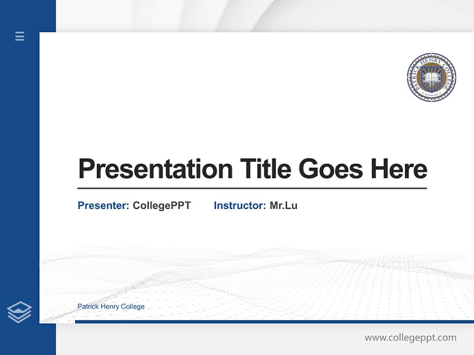 Patrick Henry College Thesis Proposal/Graduation Defense PPT Template4:3 ratio PPT effect preview image5
