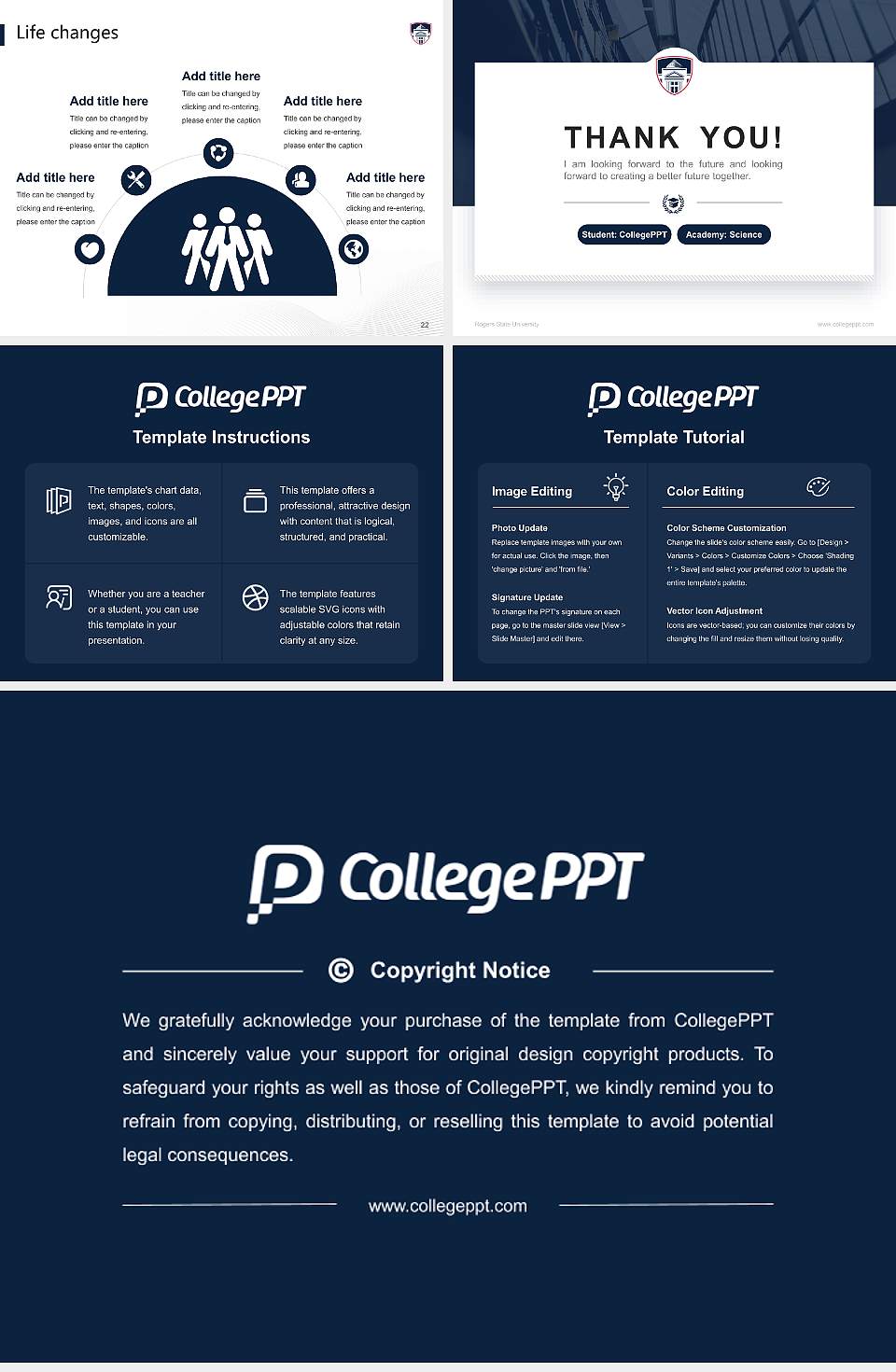 Rogers State University National Scholarship Defense PPT Template4:3 ratio PPT effect preview image4