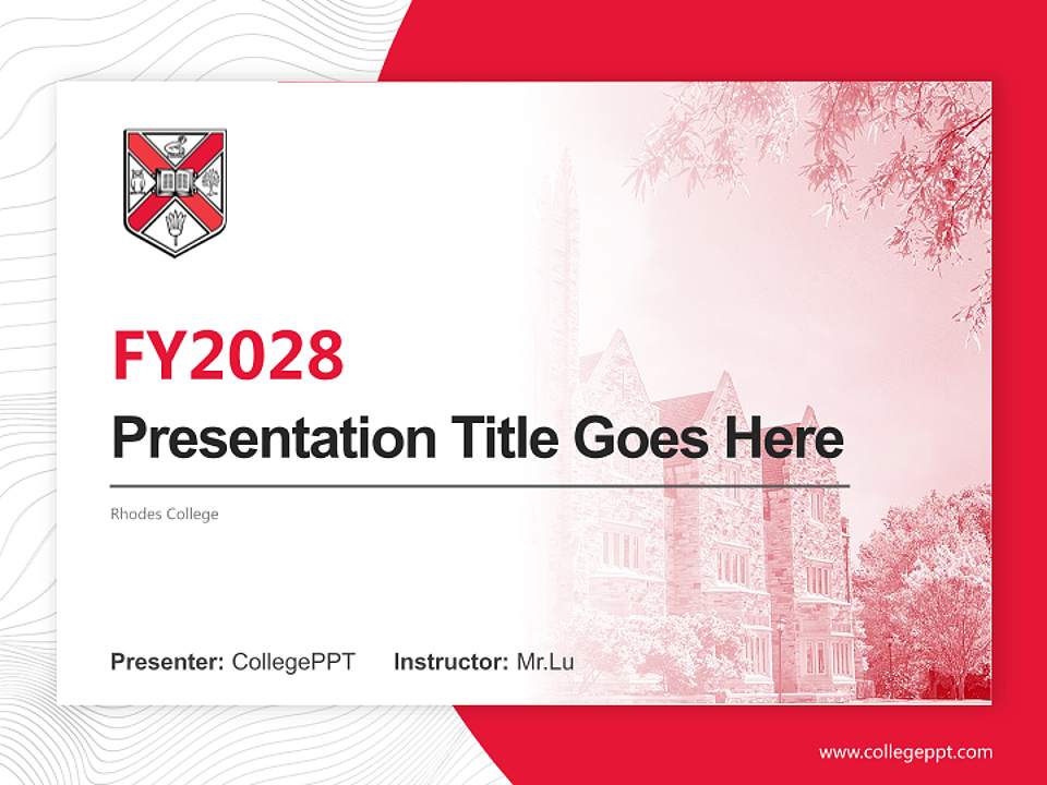 Rhodes College Academic Presentation/Research Findings Report PPT Template4:3 ratio PPT effect preview image5