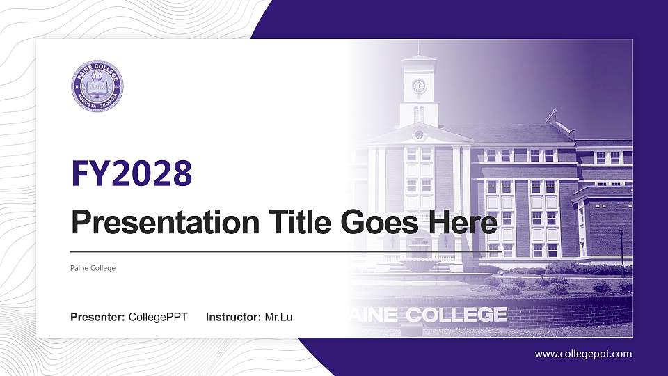 Paine College Academic Presentation/Research Findings Report PPT Template16:9 ratio PPT effect preview image