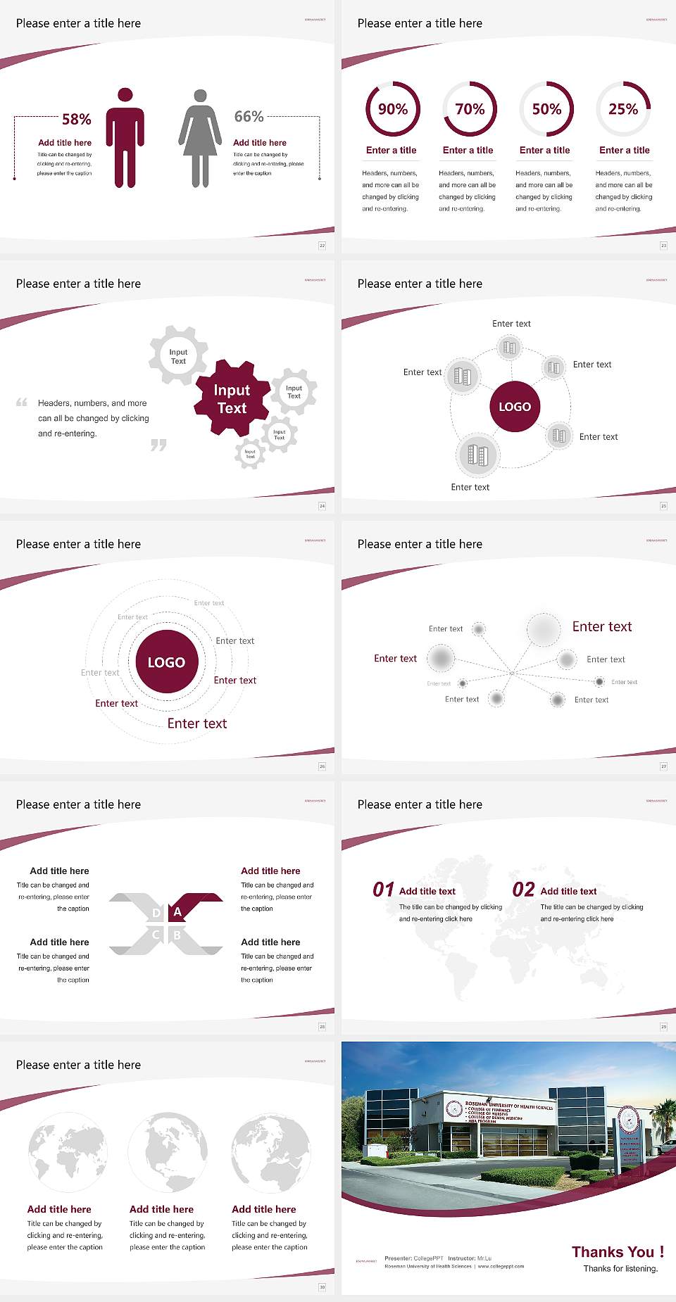 Roseman University of Health Sciences Course/Courseware Creation PPT Template4:3 ratio PPT effect preview image4