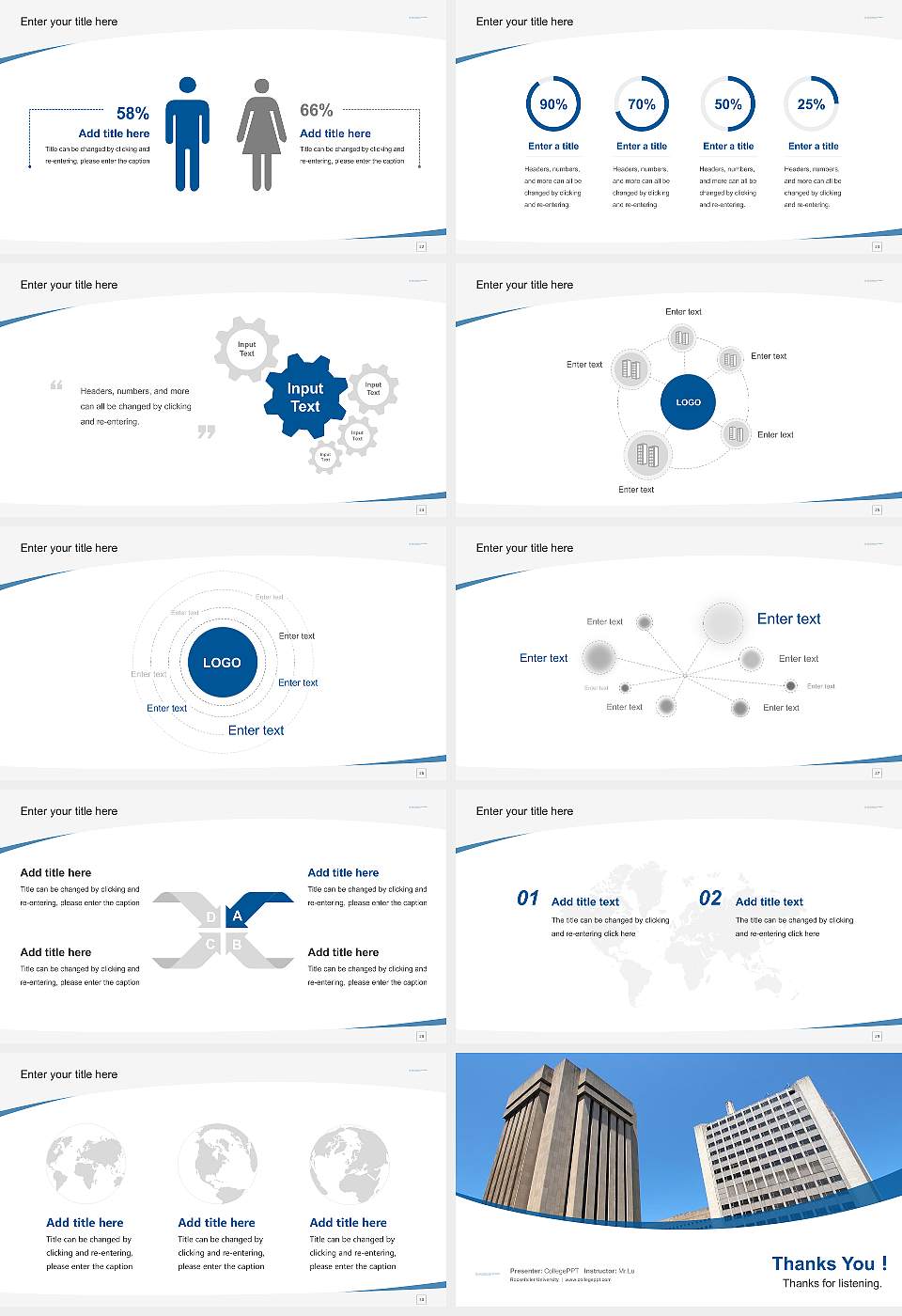 Rockefeller University Course/Courseware Creation PPT Template16:9 ratio PPT effect preview image4