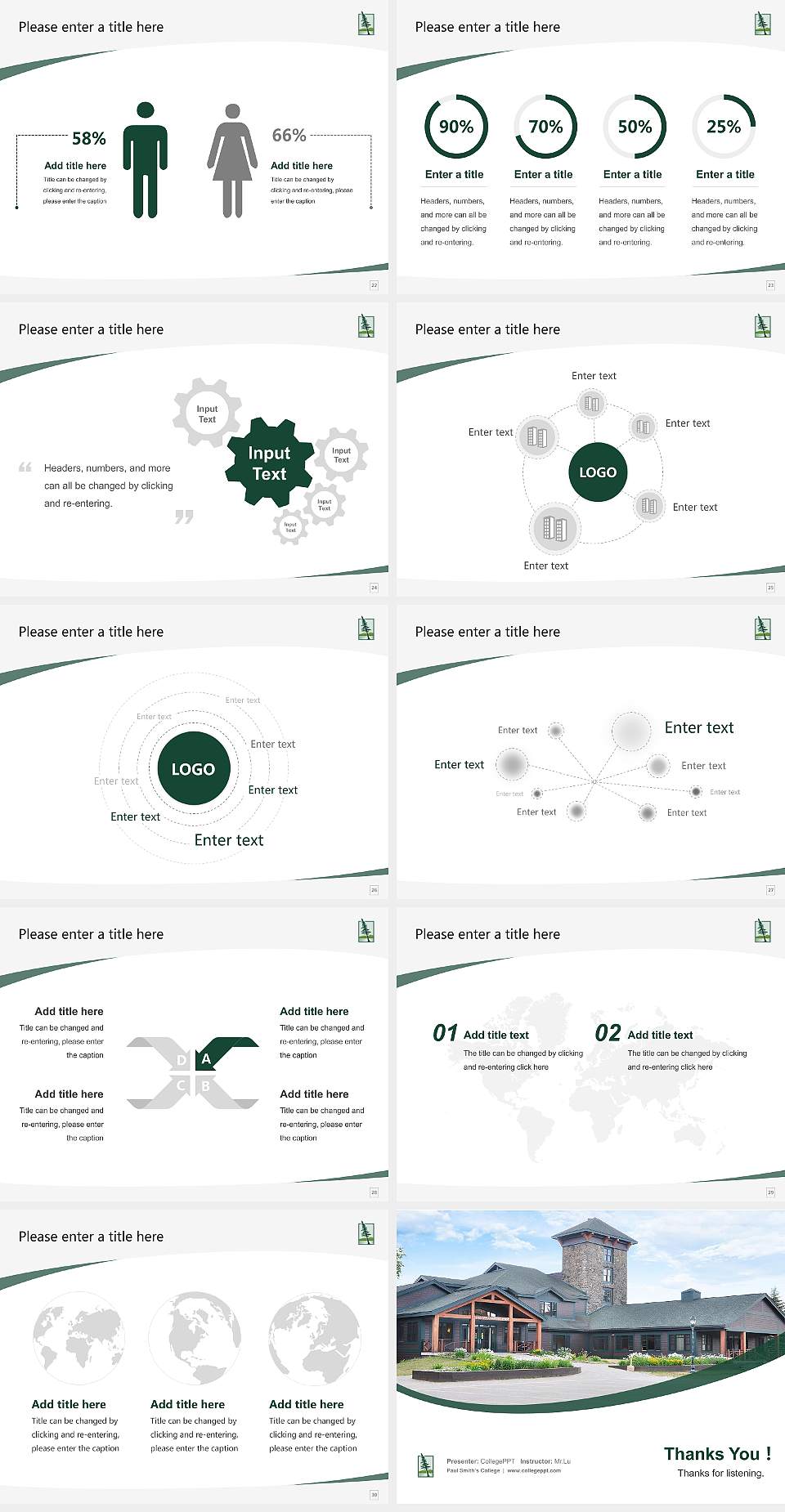 Paul Smith’s College Course/Courseware Creation PPT Template4:3 ratio PPT effect preview image4