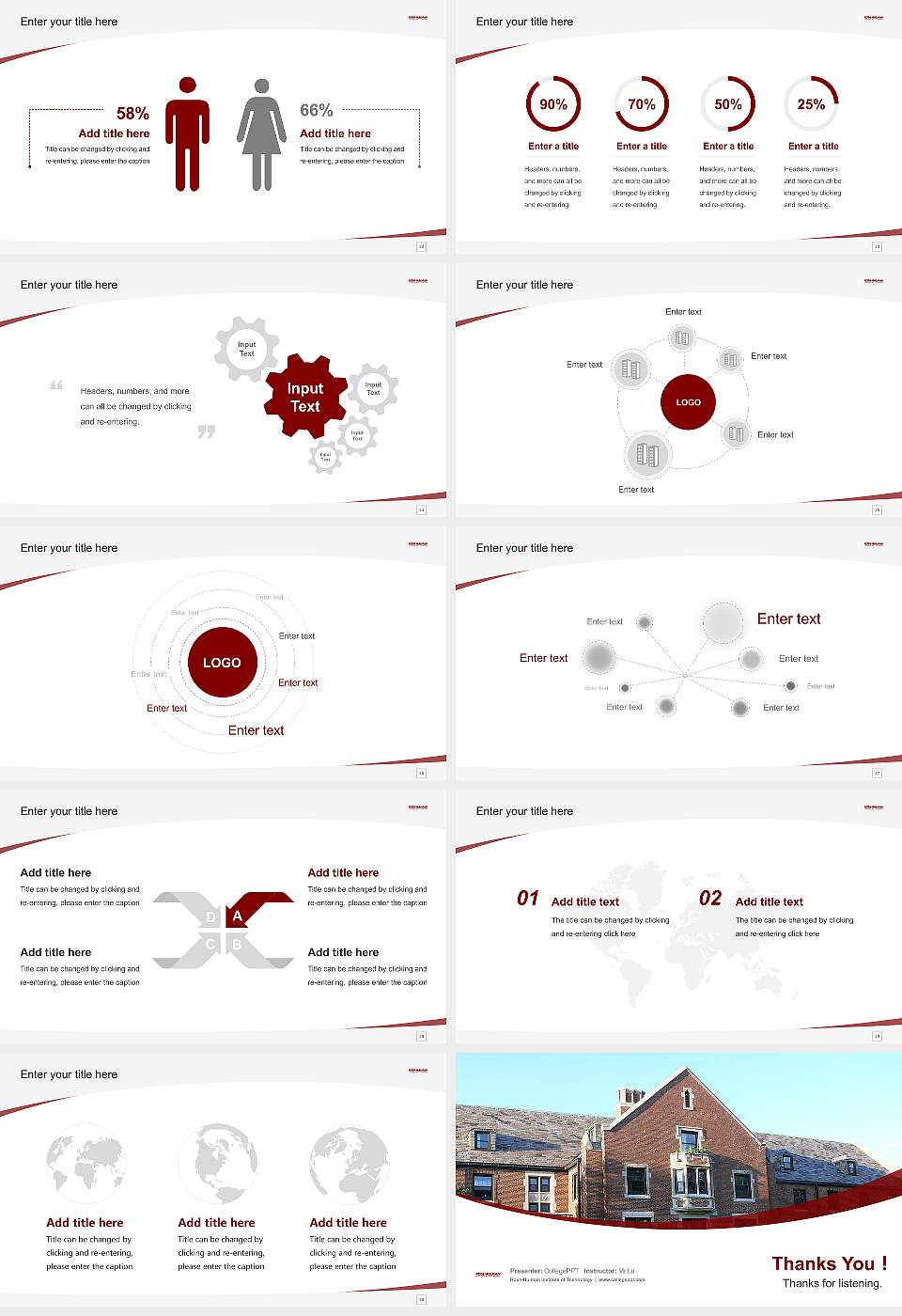 Rose-Hulman Institute of Technology Course/Courseware Creation PPT Template16:9 ratio PPT effect preview image4