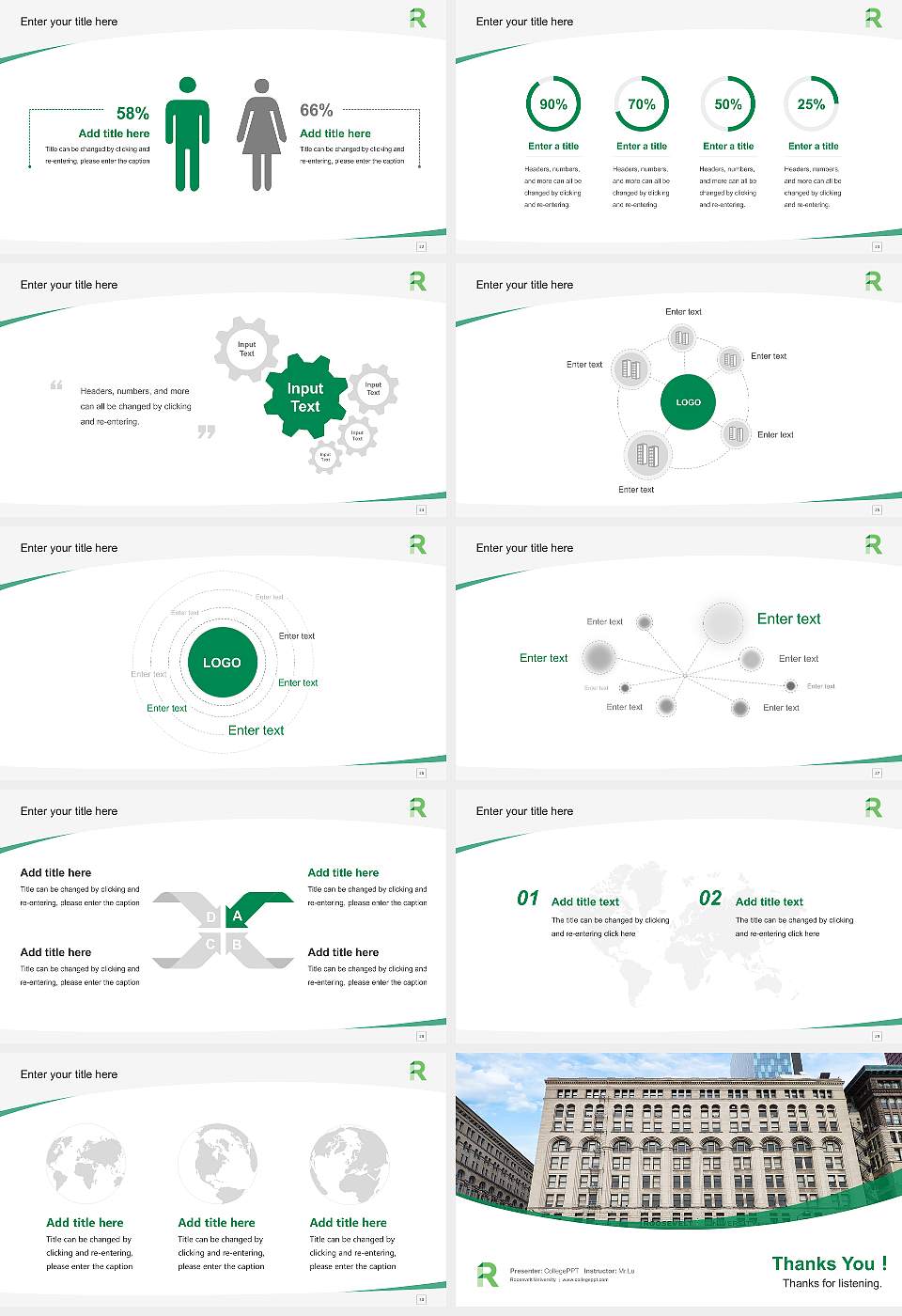 Roosevelt University Course/Courseware Creation PPT Template16:9 ratio PPT effect preview image4