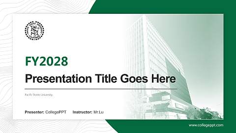 Pacific States University Academic Presentation/Research Findings Report PPT Template
