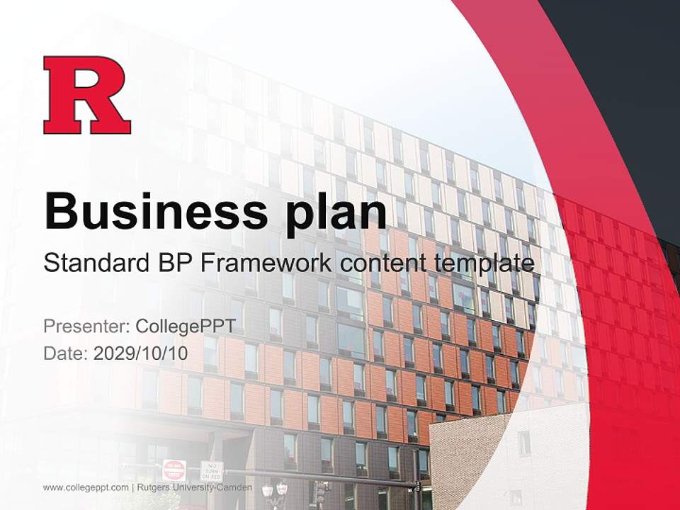 Rutgers University-Camden Competition/Entrepreneurship Contest PPT Template4:3 ratio PPT effect preview image9