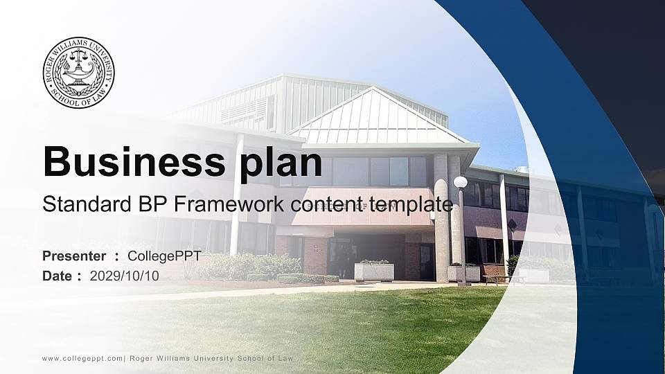 Roger Williams University School of Law Competition/Entrepreneurship Contest PPT Template16:9 ratio PPT effect preview image