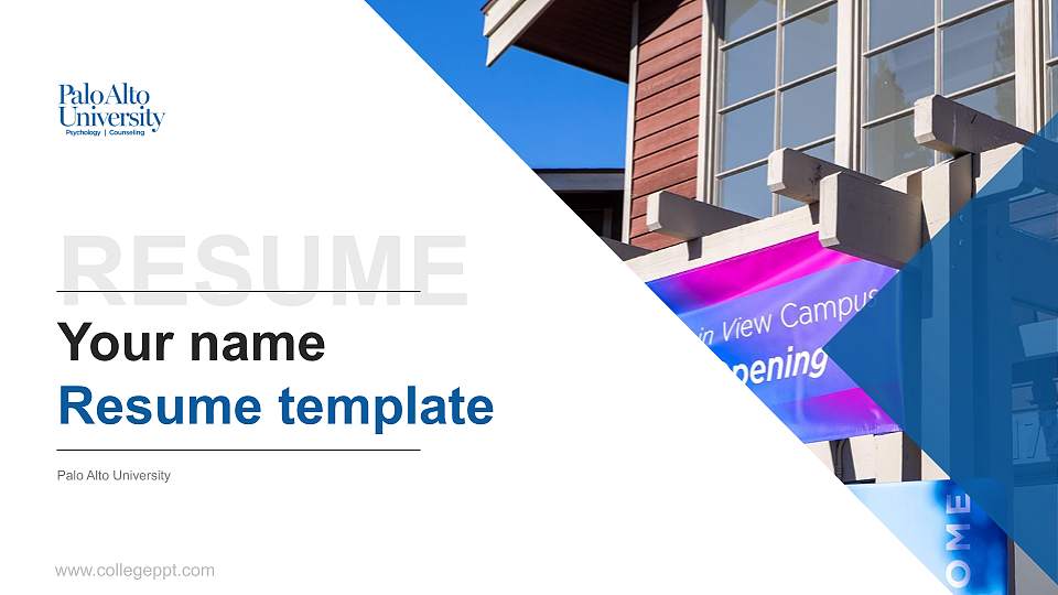 Palo Alto University Resume PPT Template16:9 ratio PPT effect preview image