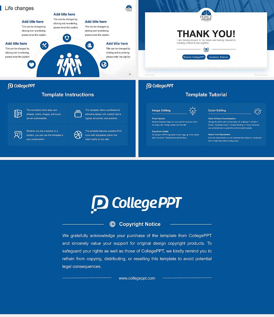 Peirce College National Scholarship Defense PPT Template16:9 ratio PPT effect preview image4