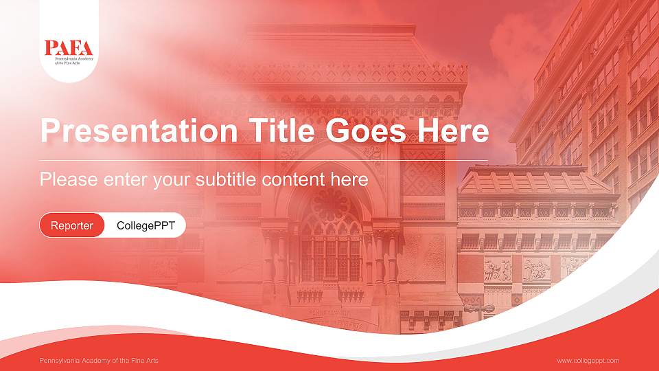 Pennsylvania Academy of the Fine Arts Lecture Sharing and Networking Event PPT Template16:9 ratio PPT effect preview image