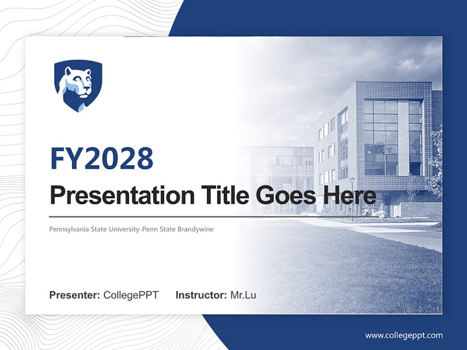 Pennsylvania State University-Penn State Brandywine Academic Presentation/Research Findings Report PPT Template4:3 ratio PPT effect preview image5