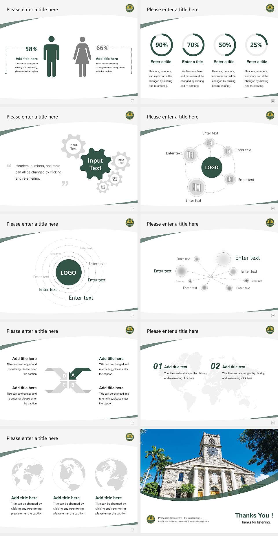 Pacific Rim Christian University Course/Courseware Creation PPT Template4:3 ratio PPT effect preview image4