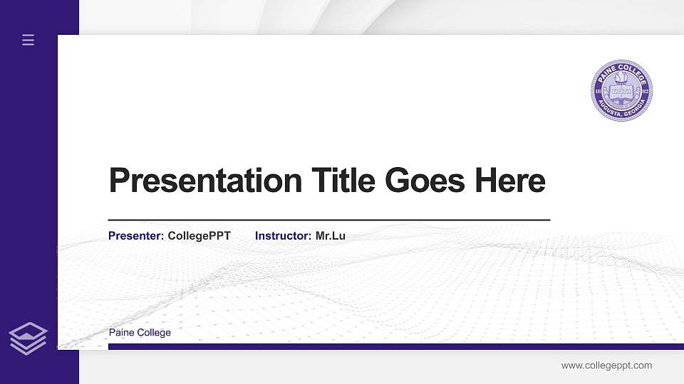 Paine College Thesis Proposal/Graduation Defense PPT Template16:9 ratio PPT effect preview image