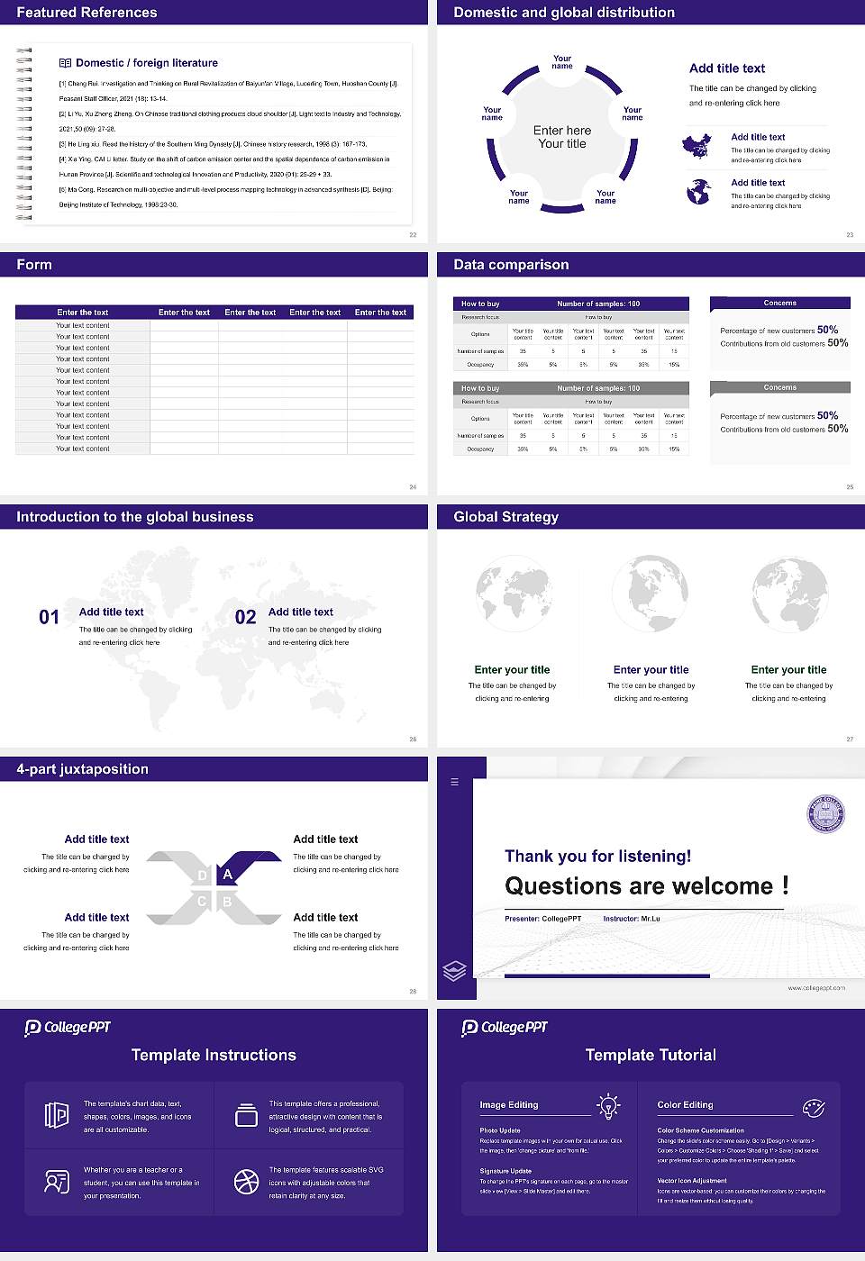 Paine College Thesis Proposal/Graduation Defense PPT Template16:9 ratio PPT effect preview image4