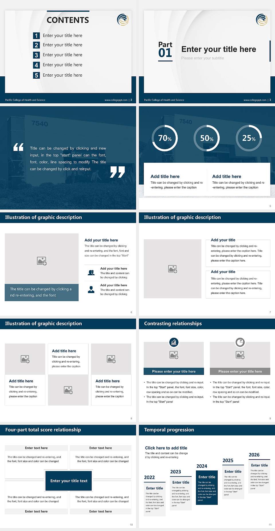 Pacific College of Health and Science Thesis Proposal/Graduation Defense PPT Template4:3 ratio PPT effect preview image2