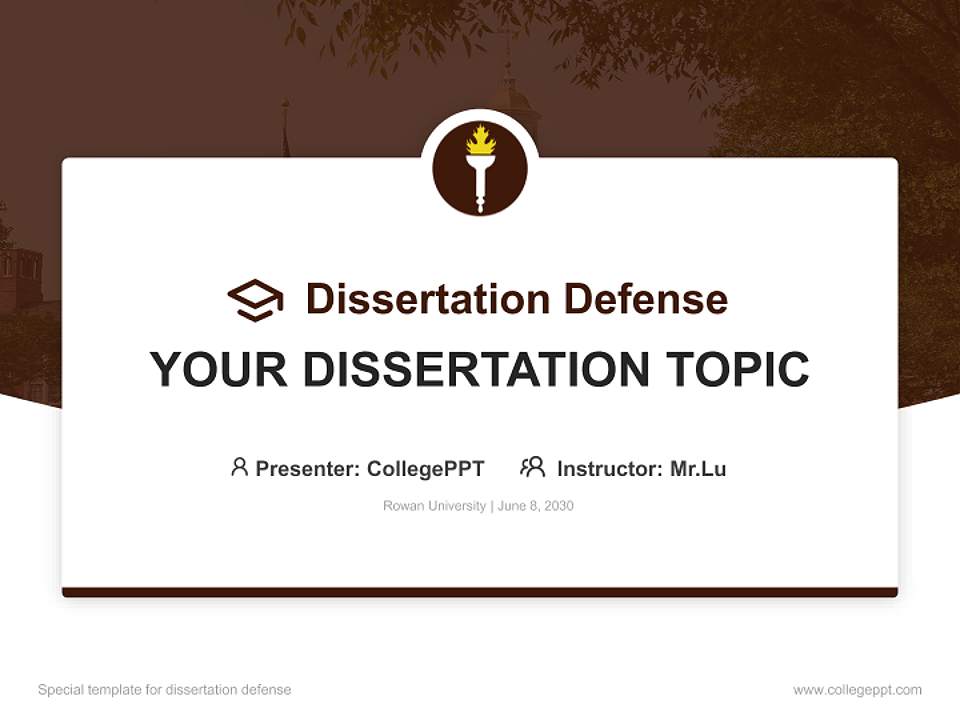 Rowan University Graduation Thesis Defense PPT Template4:3 ratio PPT effect preview image7