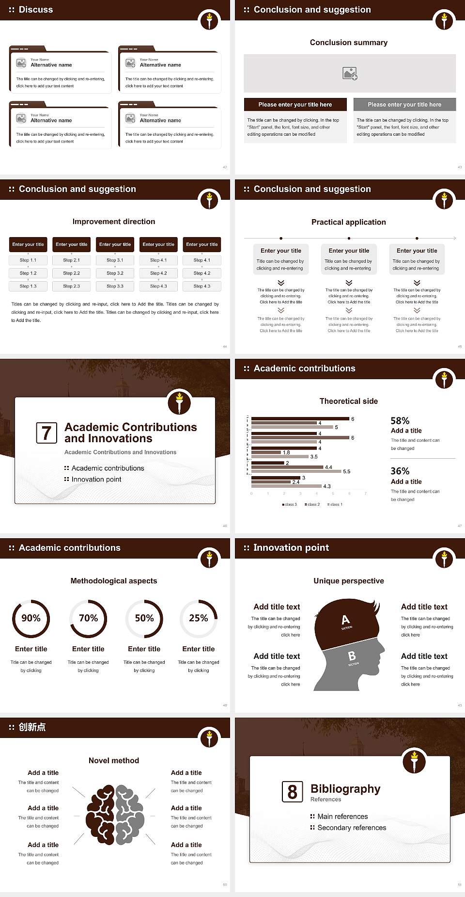 Rowan University Graduation Thesis Defense PPT Template4:3 ratio PPT effect preview image6