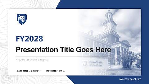 Pennsylvania State University-Dickinson Law Academic Presentation/Research Findings Report PPT Template